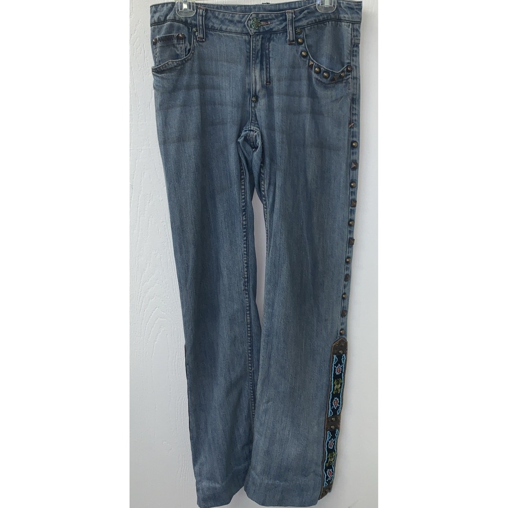Double‎ D Ranch Women's Western Jeans Embellished Denim 30" Waist 31" Inseam 10